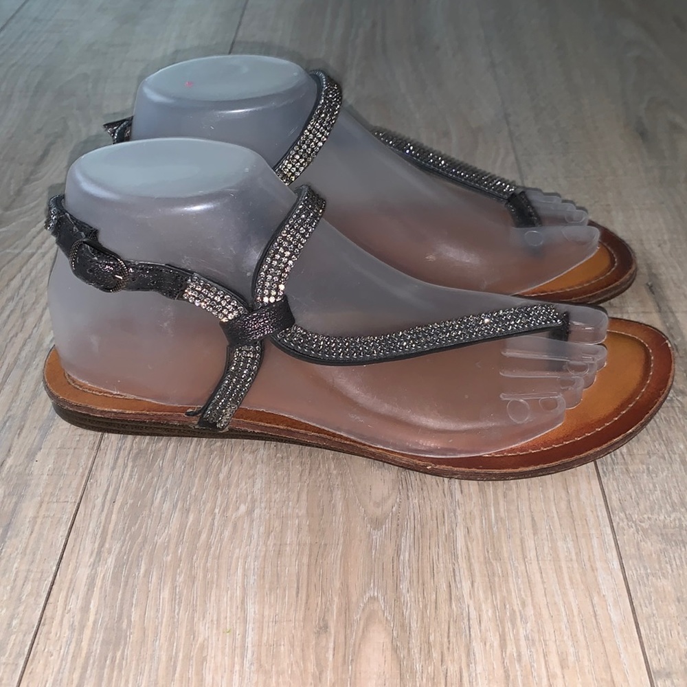 Carmen Steffens CM black sequined Brazil flat sandals